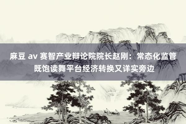 麻豆 av 赛智产业辩论院院长赵刚：常态化监管 既饱读舞平台经济转换又详实旁边